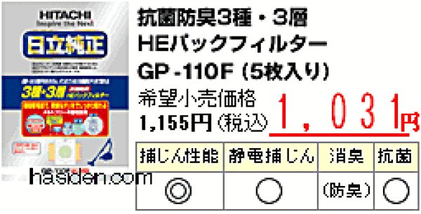 画像1: 日立掃除機用・ゴミパックフイルタ－ (1)