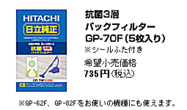 画像1: 日立掃除機用・ゴミパックフイルタ－ (1)