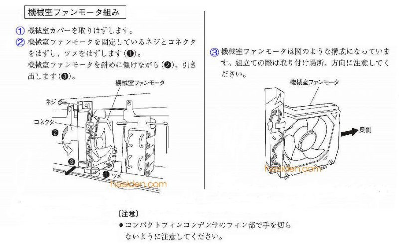 日立純正部品のパ－ツショップ、冷蔵庫ファン