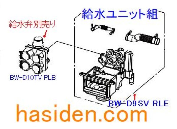 画像1: 日立洗濯機用給水ユニットクミ (1)